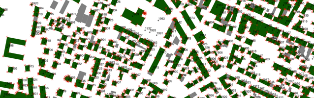 A screenshot of part of the map being edited in QGIS